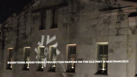 EAV custom Projection Mapping content on the Old Mint