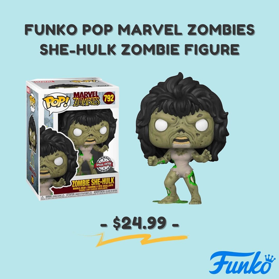 Here we have a zombified version of&nbsp;Bruce Banner's cousin Jennifer Walter, aka She-Hulk! Put it this way, if their superpowers aren't enough, their appearance alone is enough to scare the hell out of anyone! Add the new Marvel Zombies Pop! Vinyl