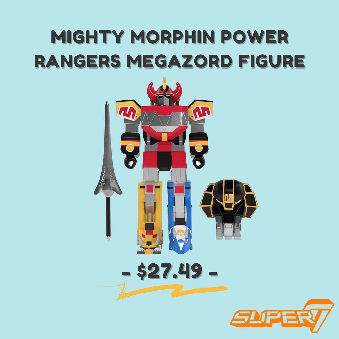 The power of all five Dinozords combined into the mighty Dino Megazord cannot be stopped! This supersized Megazord ReAction figure stands 6&rdquo; tall and comes with sword and shield accessories. Keep Angel Grove and your Mighty Morphin Power Ranger