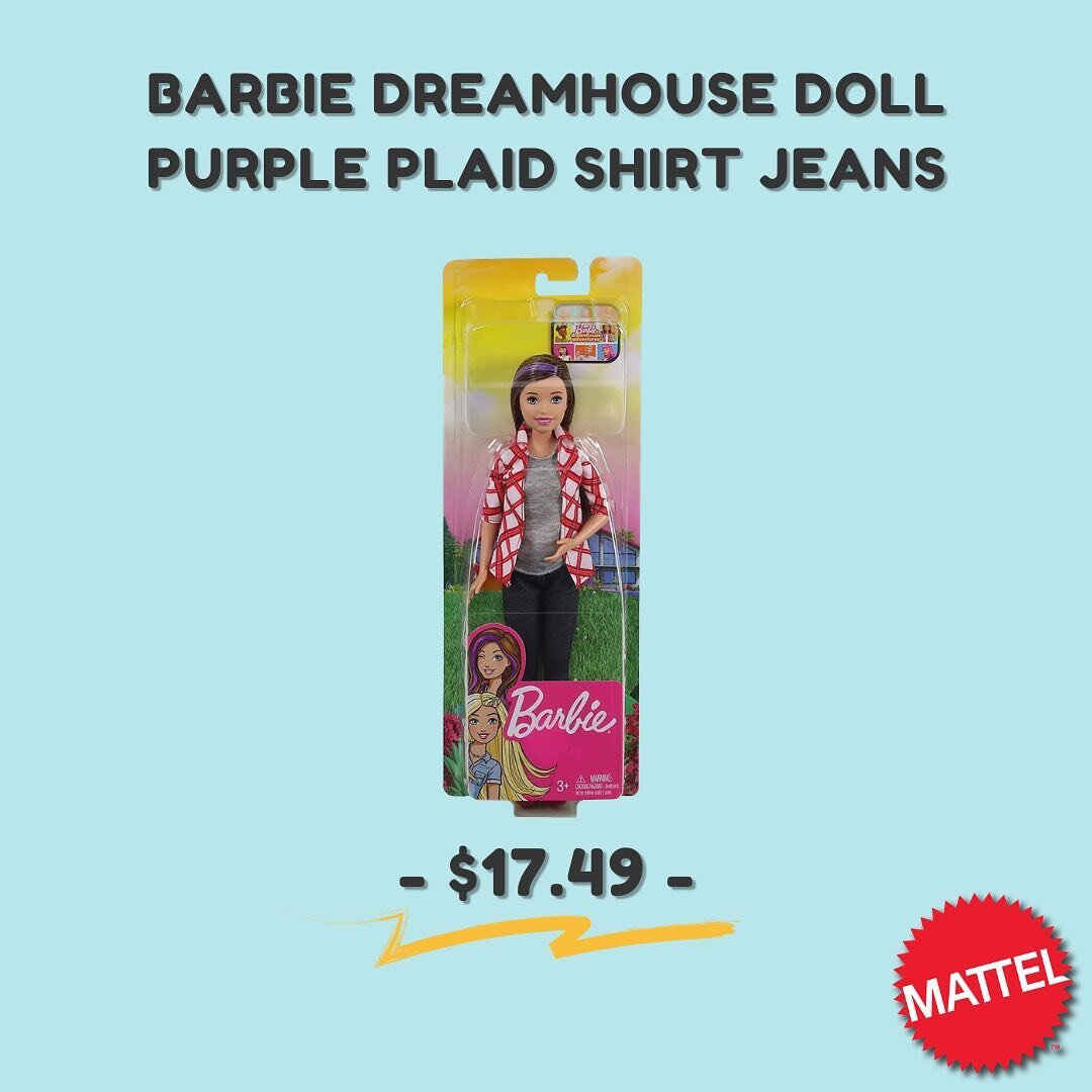 Barbie Dreamhouse Adventures dolls inspire storytelling fun! Skipper doll comes dressed in her signature look, a red and white plaid shirt, and black pants. In casual red sneakers, Skipper can go anywhere kids' imaginations take them. With dolls insp