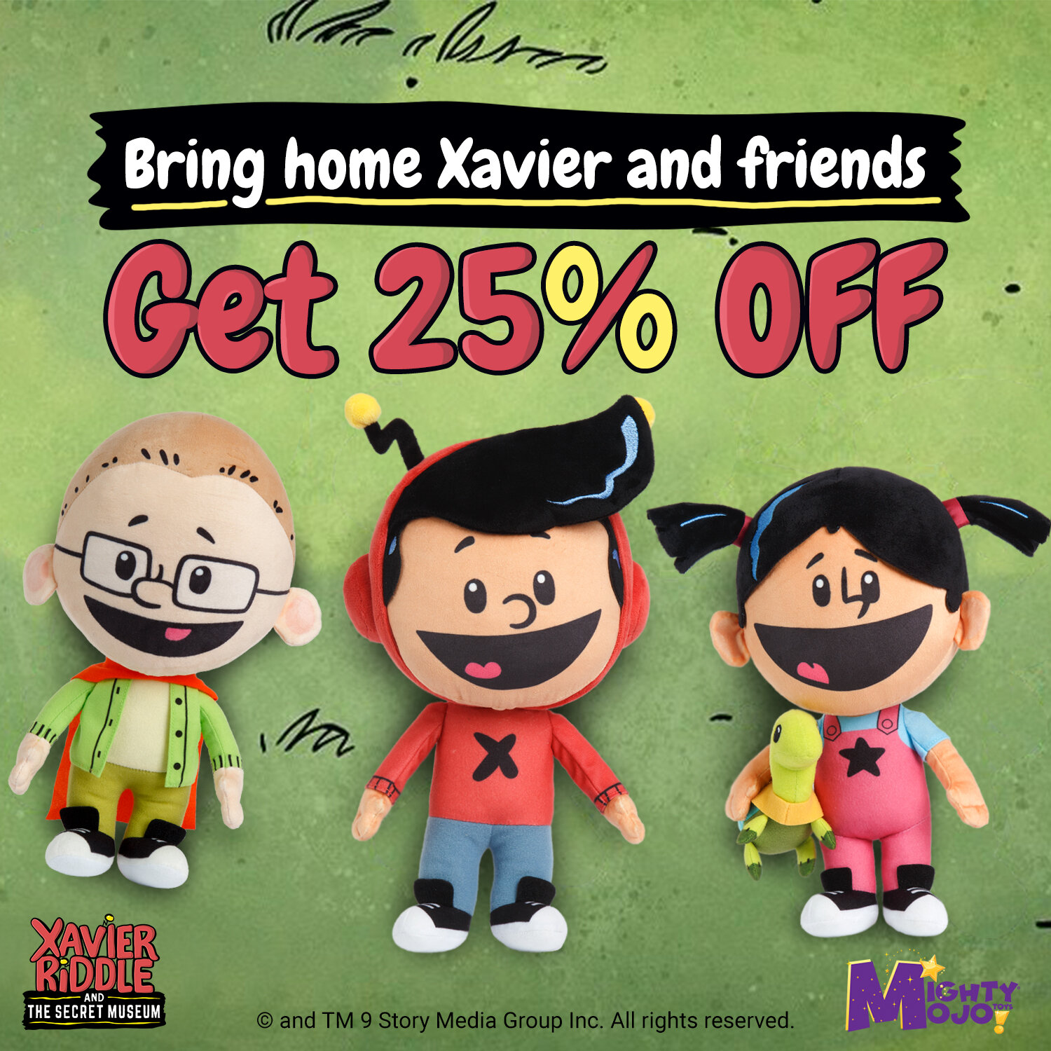Save 25% on the Xavier Riddle Plush Bundle! Includes Xavier, Brad and Yadina all together! Hurry, expires November 28. Promo Code: XAVIERBF - Link in Bio

 #blackfriday #mightymojotoys #blackfridaydeals #plushies #plushtoys