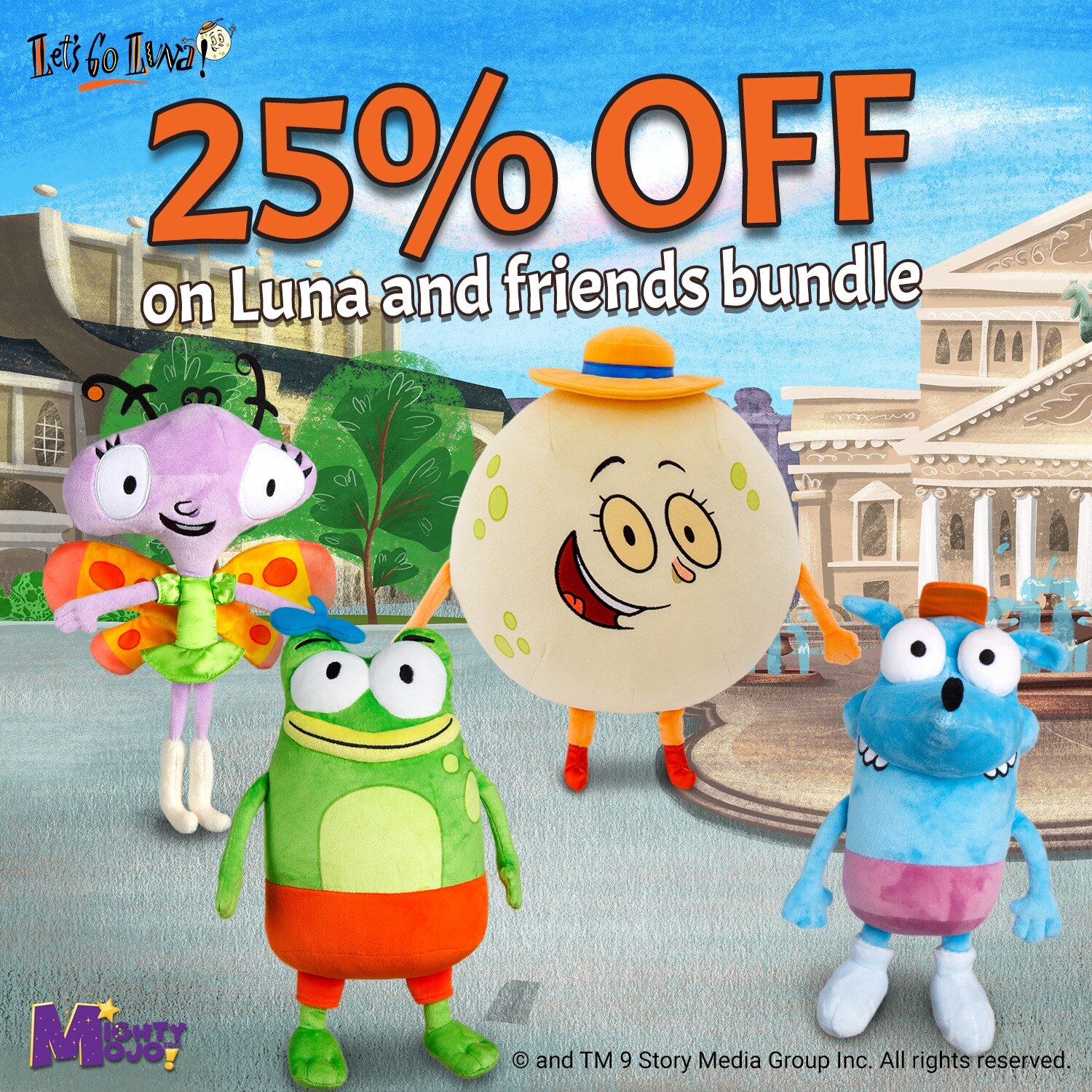 Save 25% on the Let's Go Luna Plush Bundle! Includes Luna, Leo, Carmen and Andy together. Hurry, expires November 28. Promo Code:25LETSGOV2 - Link in bio

 #mightymojotoys #blackfriday #blackfridaydeals #blackfridayweekend #blackfriday2022 #plushies 
