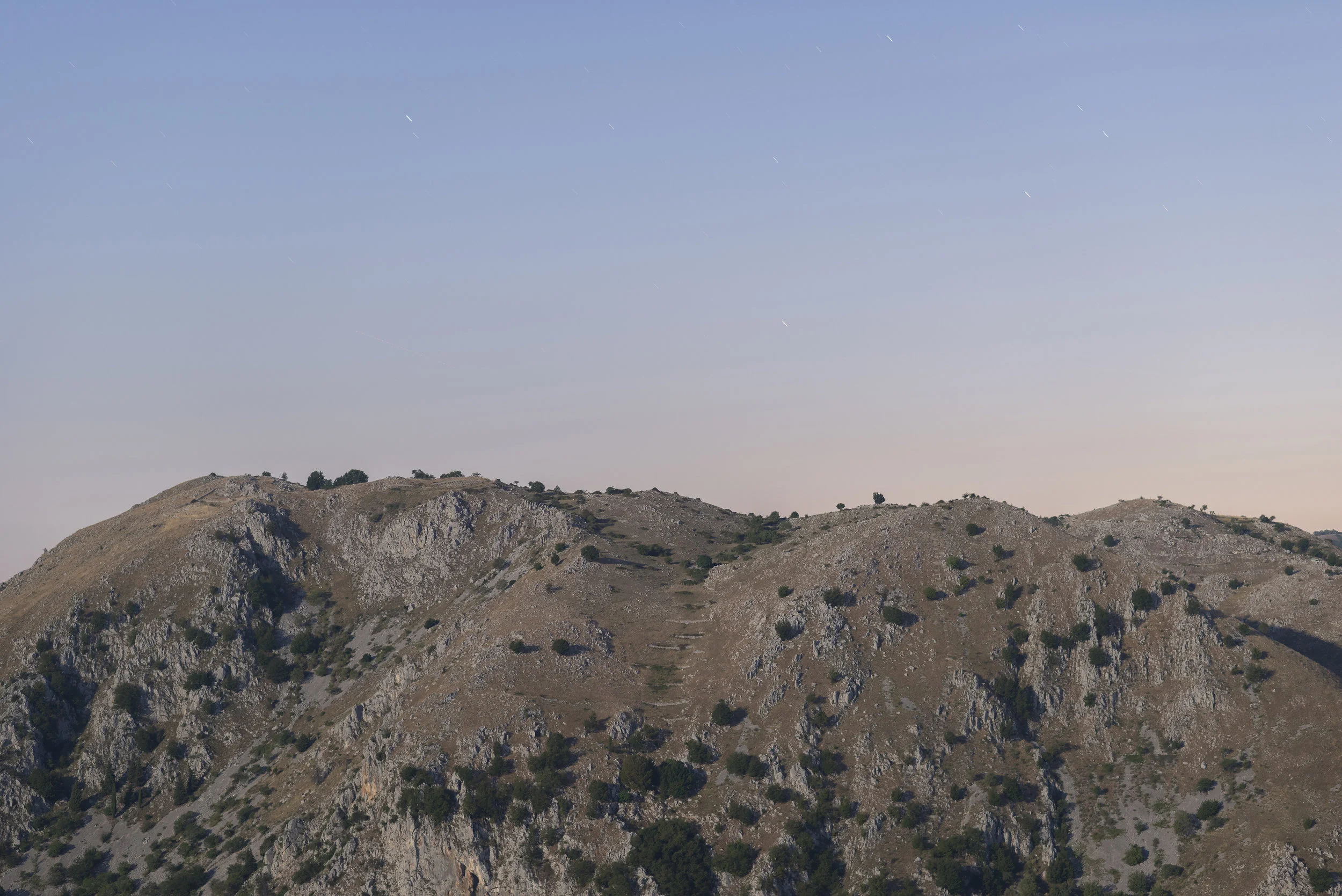 The Landscape of Gorges of Melfa in moonlight
