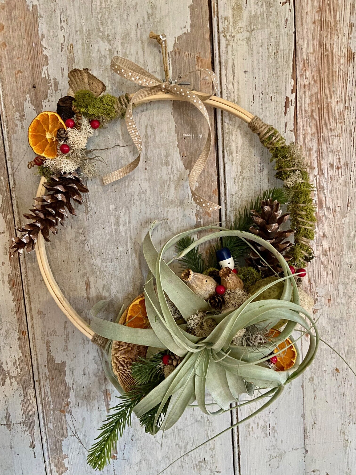 Winter Embroidery Hoop Wreath