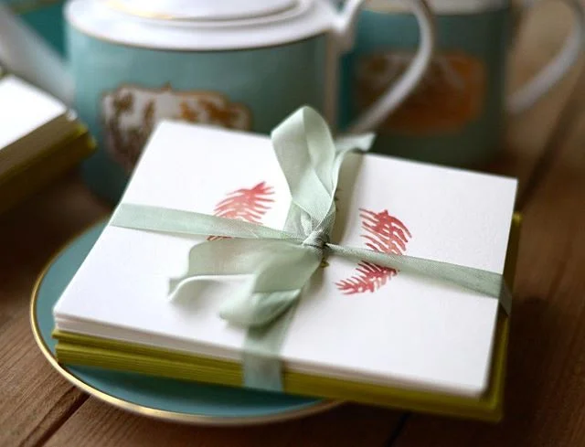 It's been ☔️ raining all day in New York City. Days like this call for warm cups of tea ☕️ and our &quot;Nicky&quot; customizable stationary