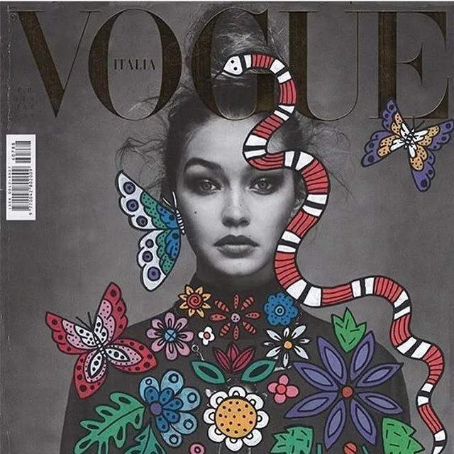 I love this Vogue Italia Cover 🐍 🌺🦋 🐛