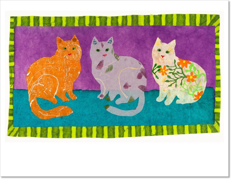 colorful cats greeting card