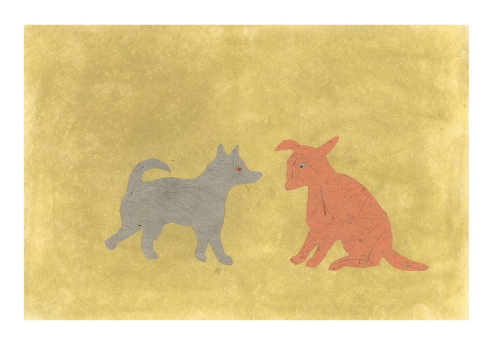 Two dogs greeting card