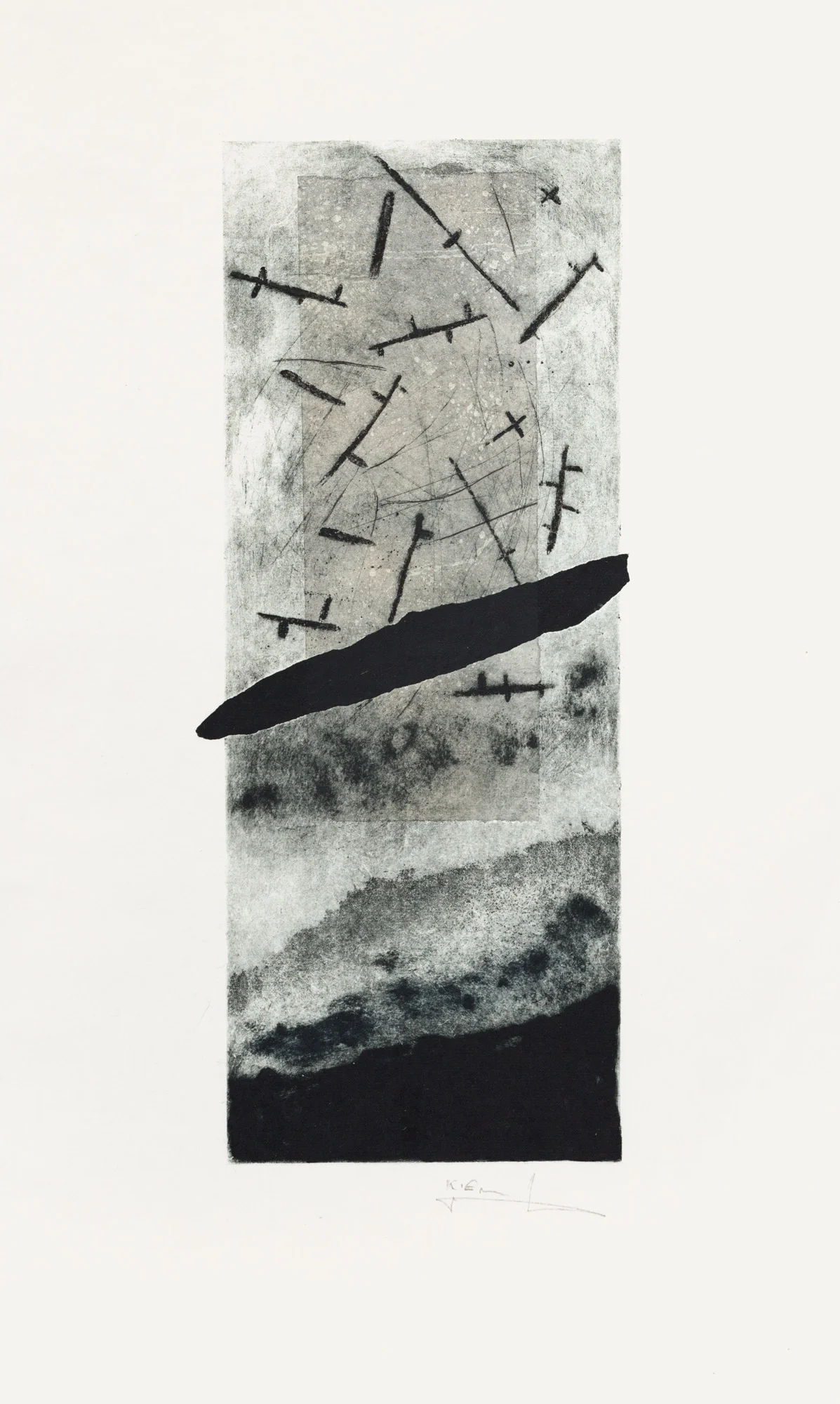 Réminiscence , 2017 Eau forte et carbotundum, 42X67 cm