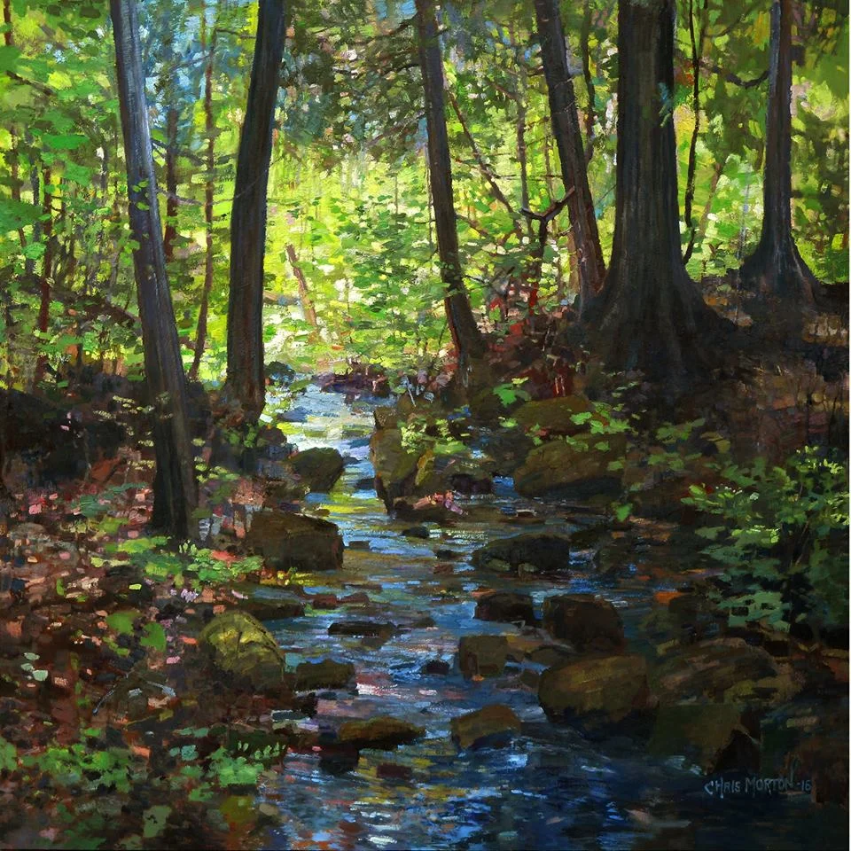Chris Morton “Hidden Gem”. Oil on composition board, 38.5" square. Private collection.