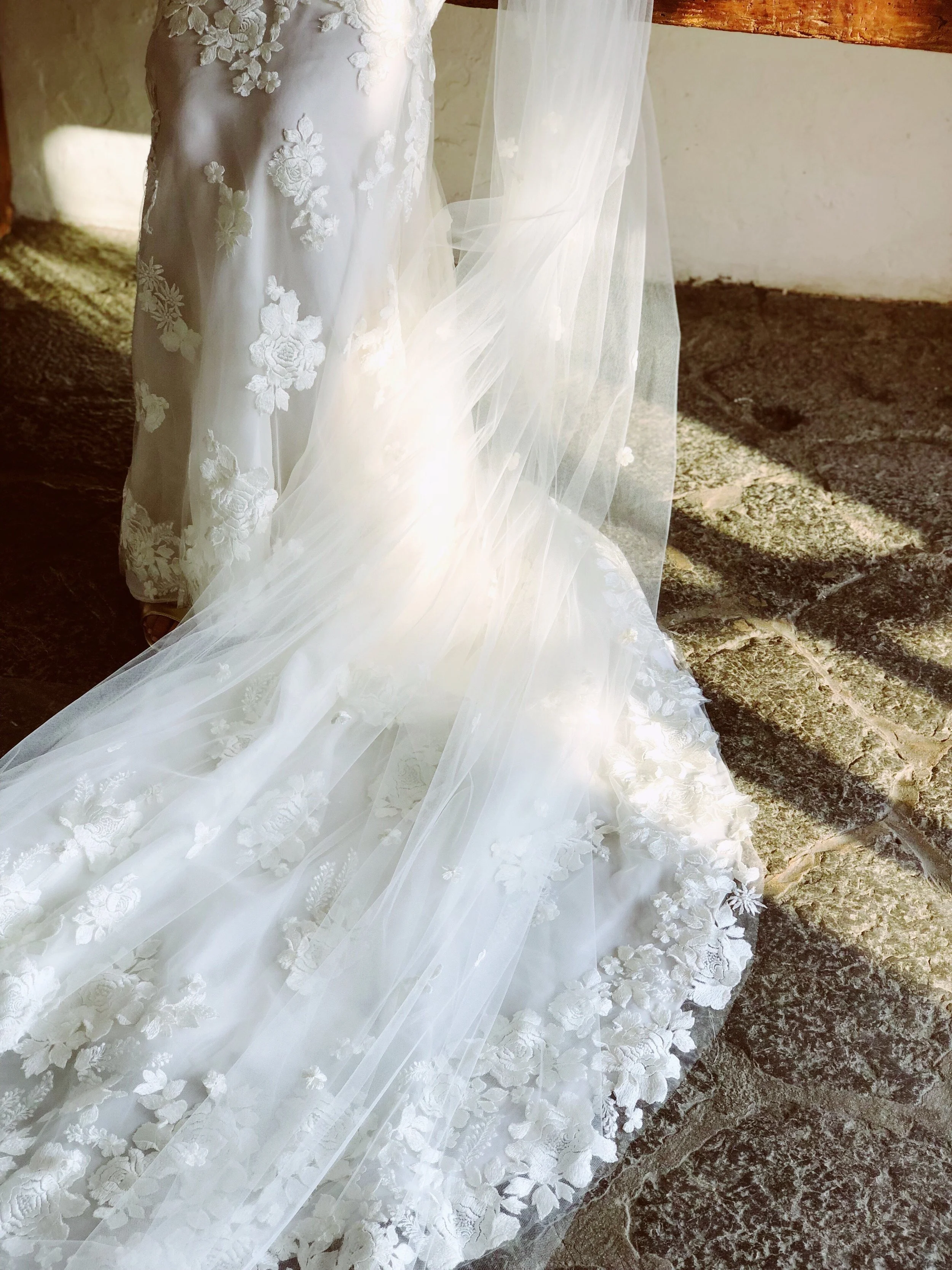 Sophia's custom KF wedding gown details.