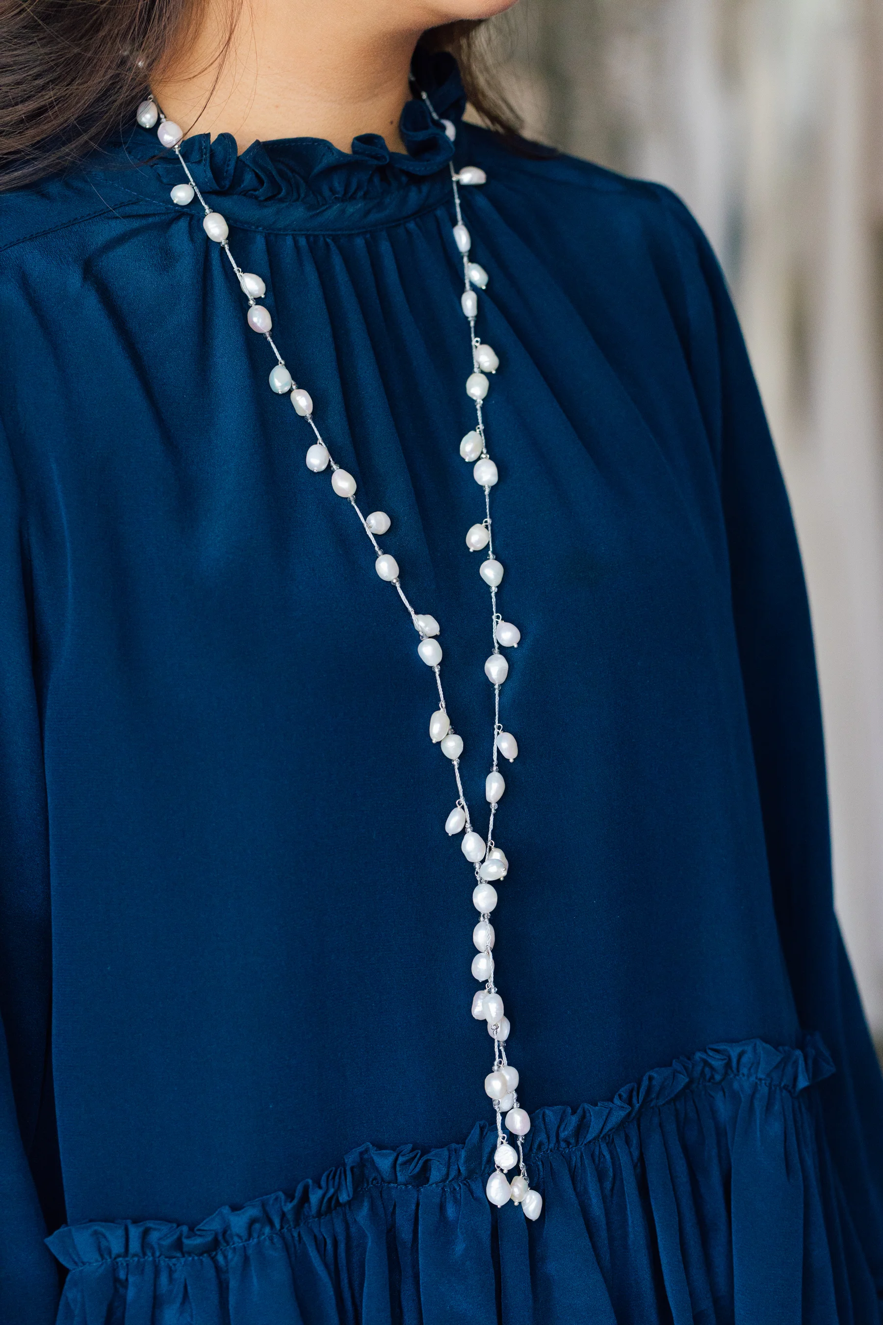 Pebbles by LLF's new pearl lariat is one of our many stunning new pieces