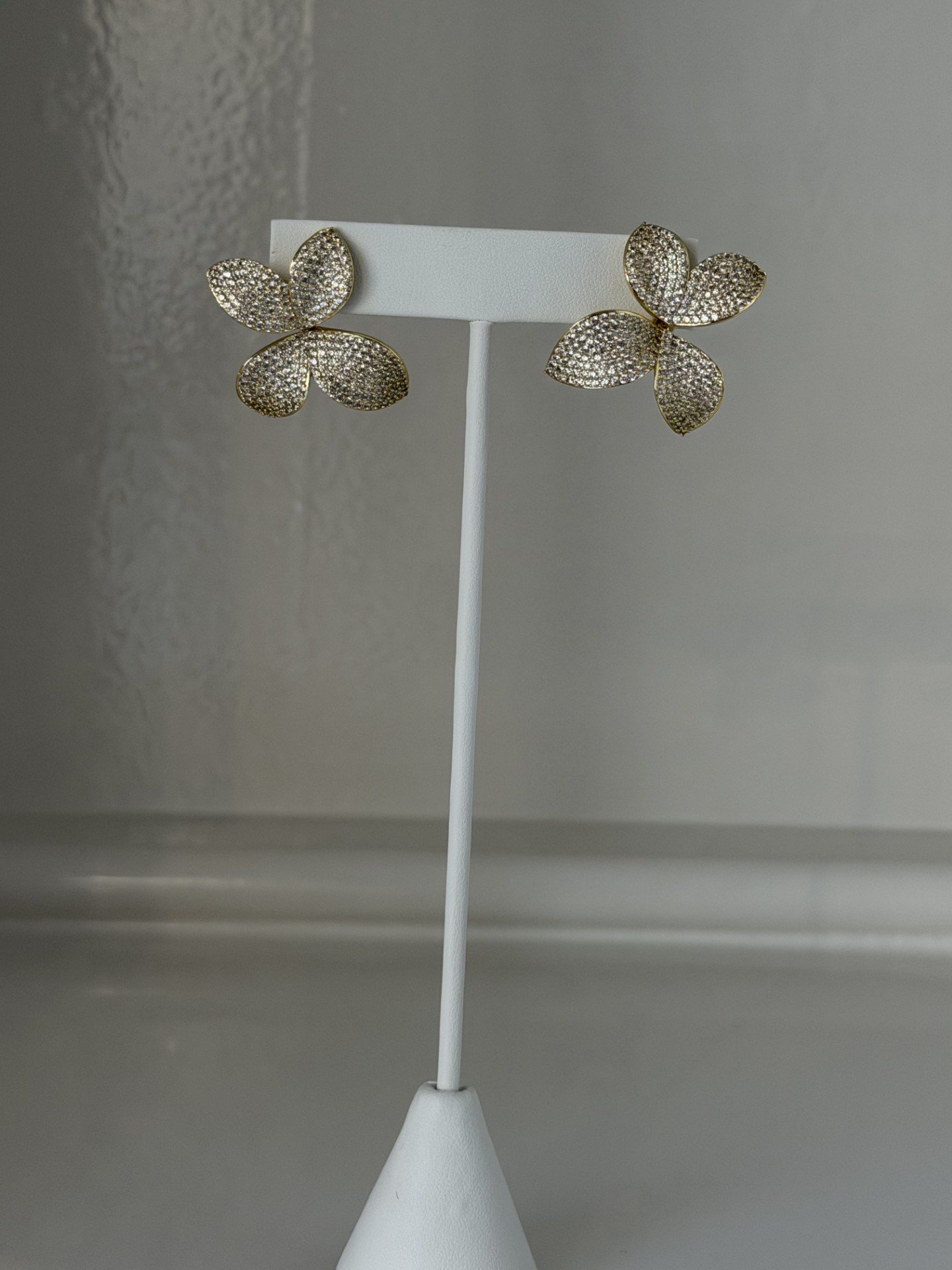 On the ear stud earrings-Brass Gold