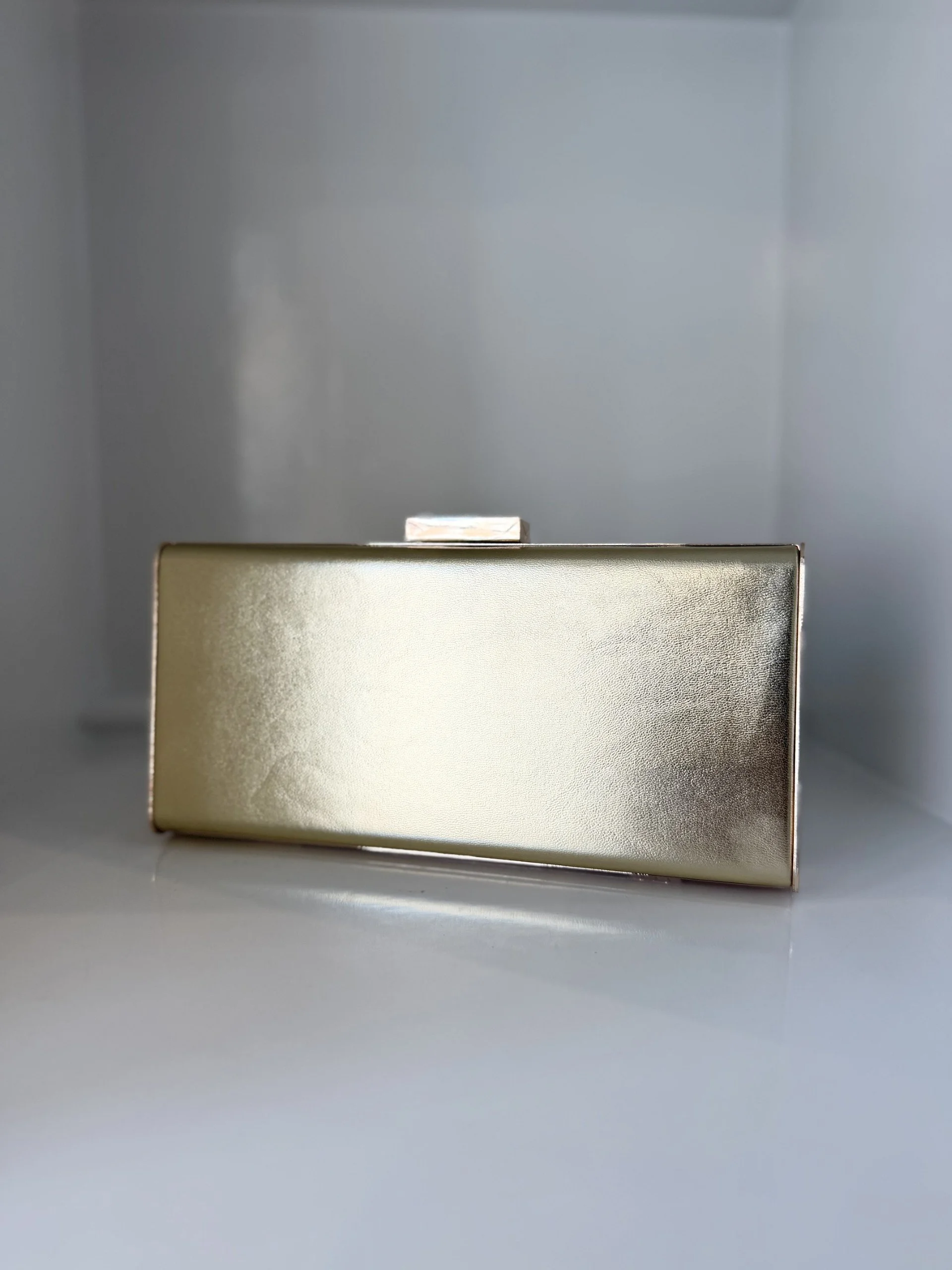 Samantha Slimline Gold Clutch