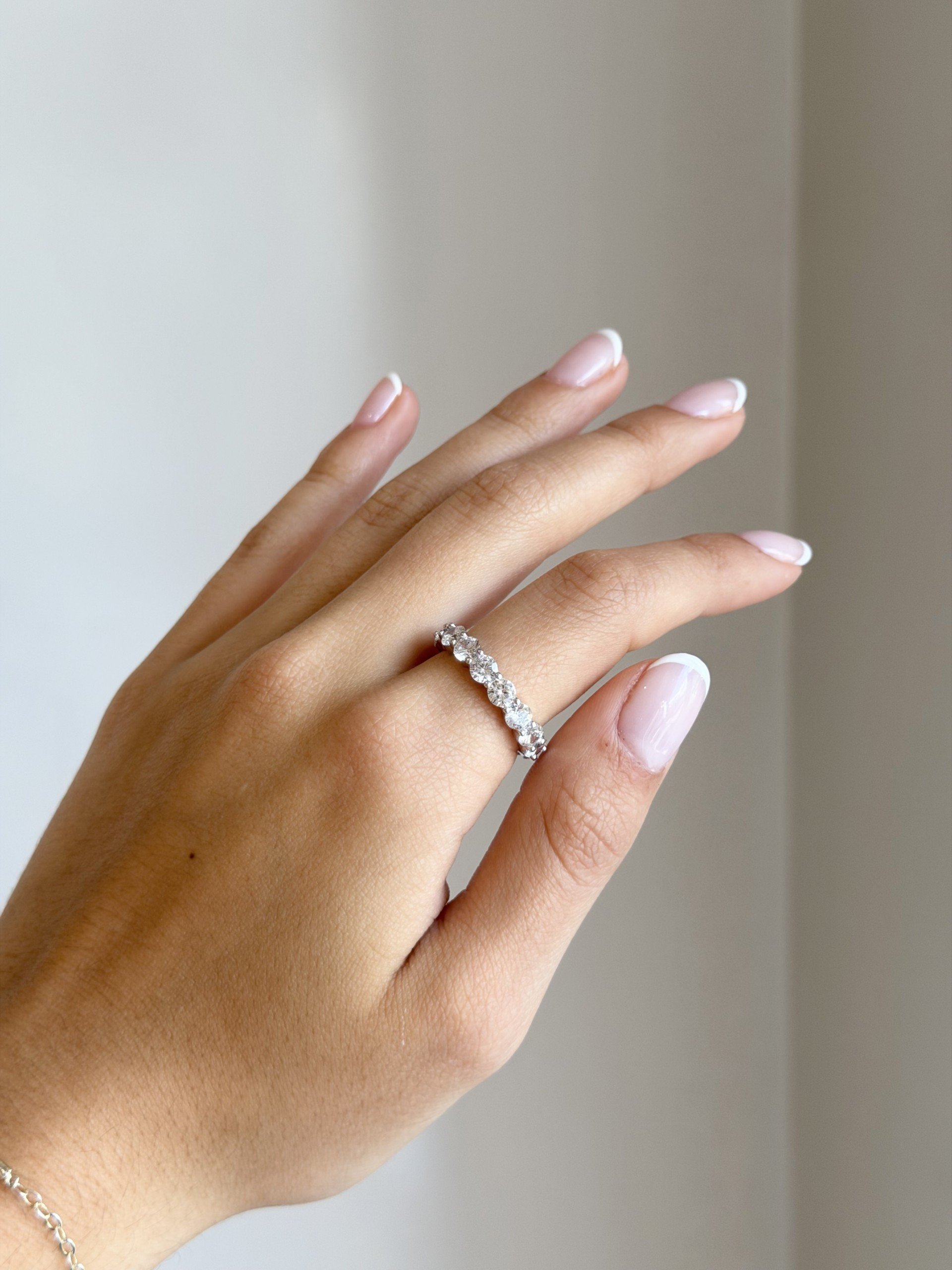 Moissanite Eternity Band-Silver