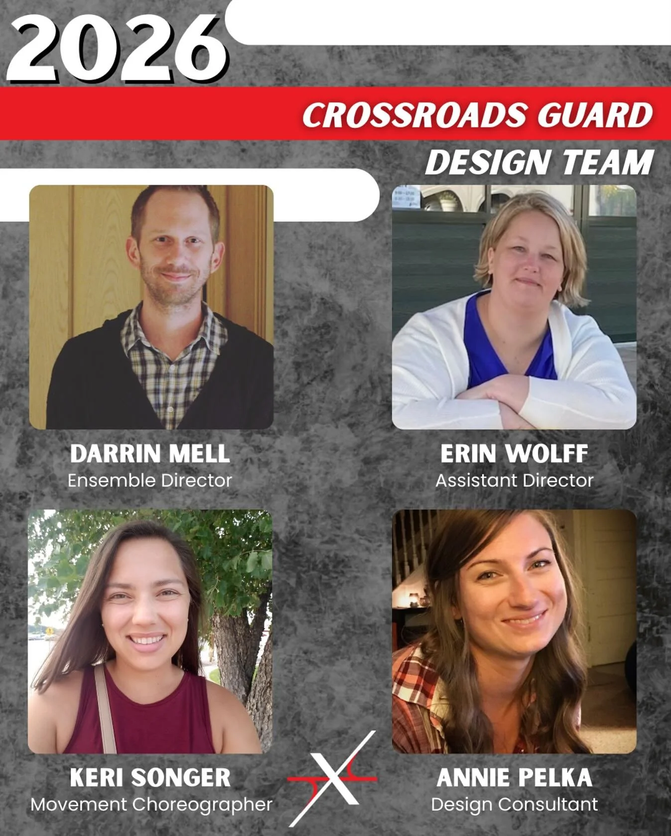 Introducing our 2026 Crossroads Guard Design Team! Check out more information on our design team and our upcoming season events at crossroadsindoor.org.
