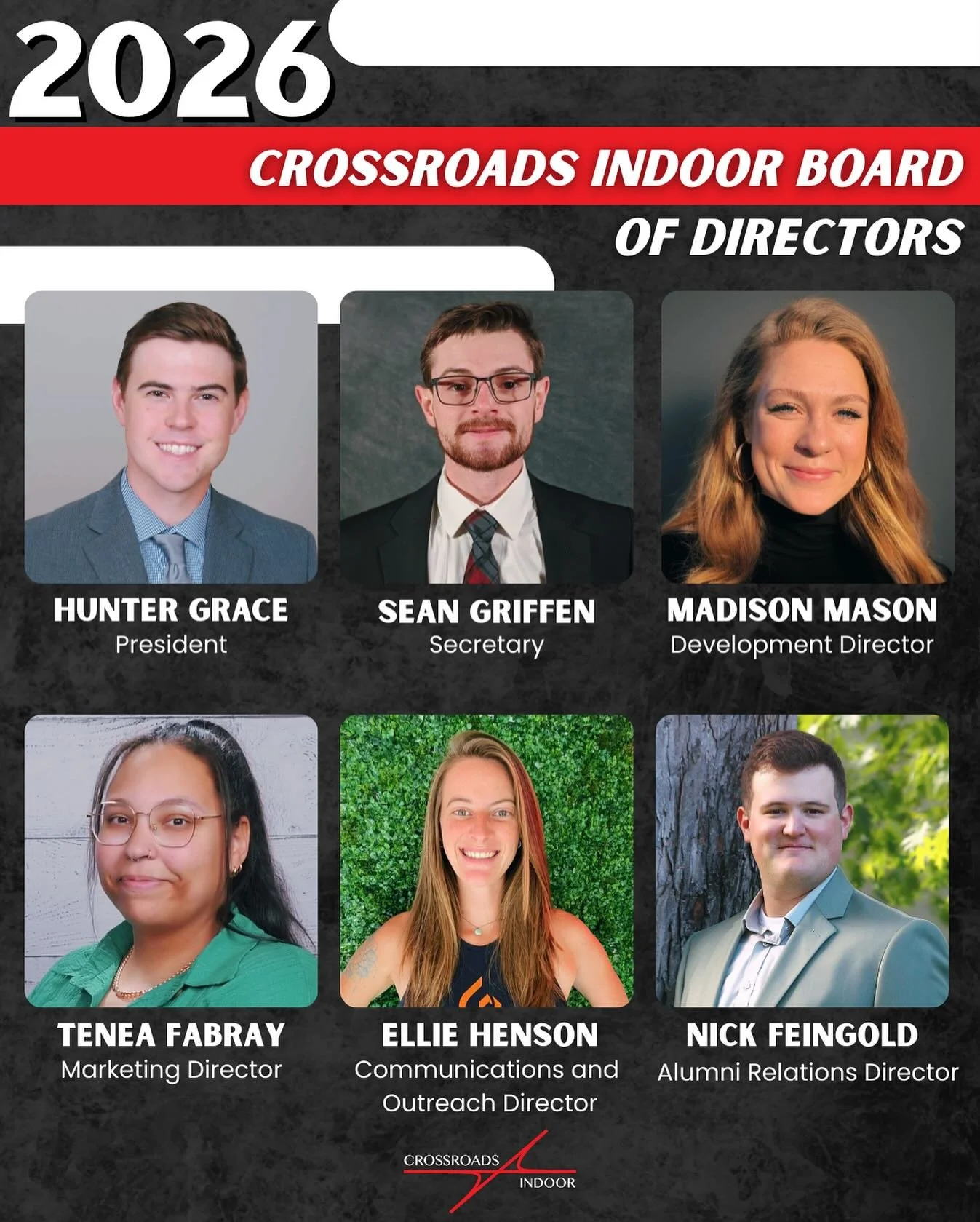 The Crossroads Indoor Board of Directors has been working diligently behind the scenes to ensure that 2026 is our strongest year yet! New, integral additions to the board have allowed for expansion in ideas and strategies to put their best foot forwa