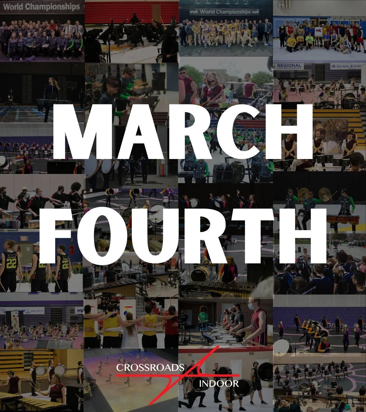Happy March Fourth and marching music day! Cheers to an awesome activity and the amazing friends and memories we have made along the way!! #marchfourth #WGI #CrossroadsIndoor