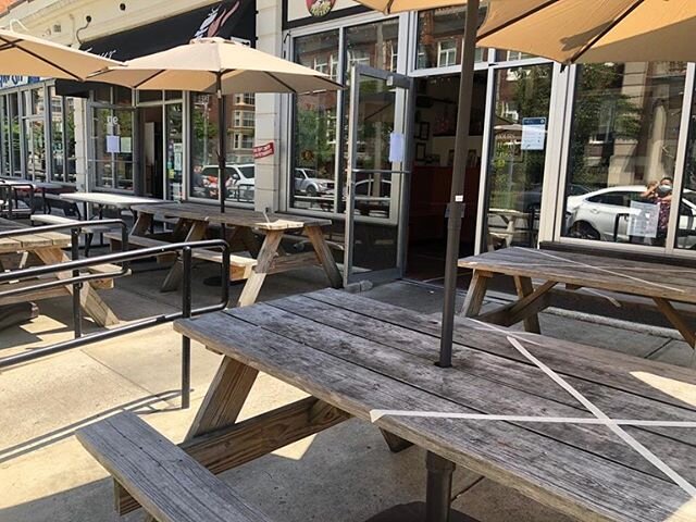 Is anyone else happy we can do #outdoor #seating now? At BOTH locations 😃 How fun is that for the #warm #summer days we&rsquo;re having!!! ☀️ *
Notice that we crossed half the tables at Fenway so we can continue social distancing &harr;️ #outdoorsea