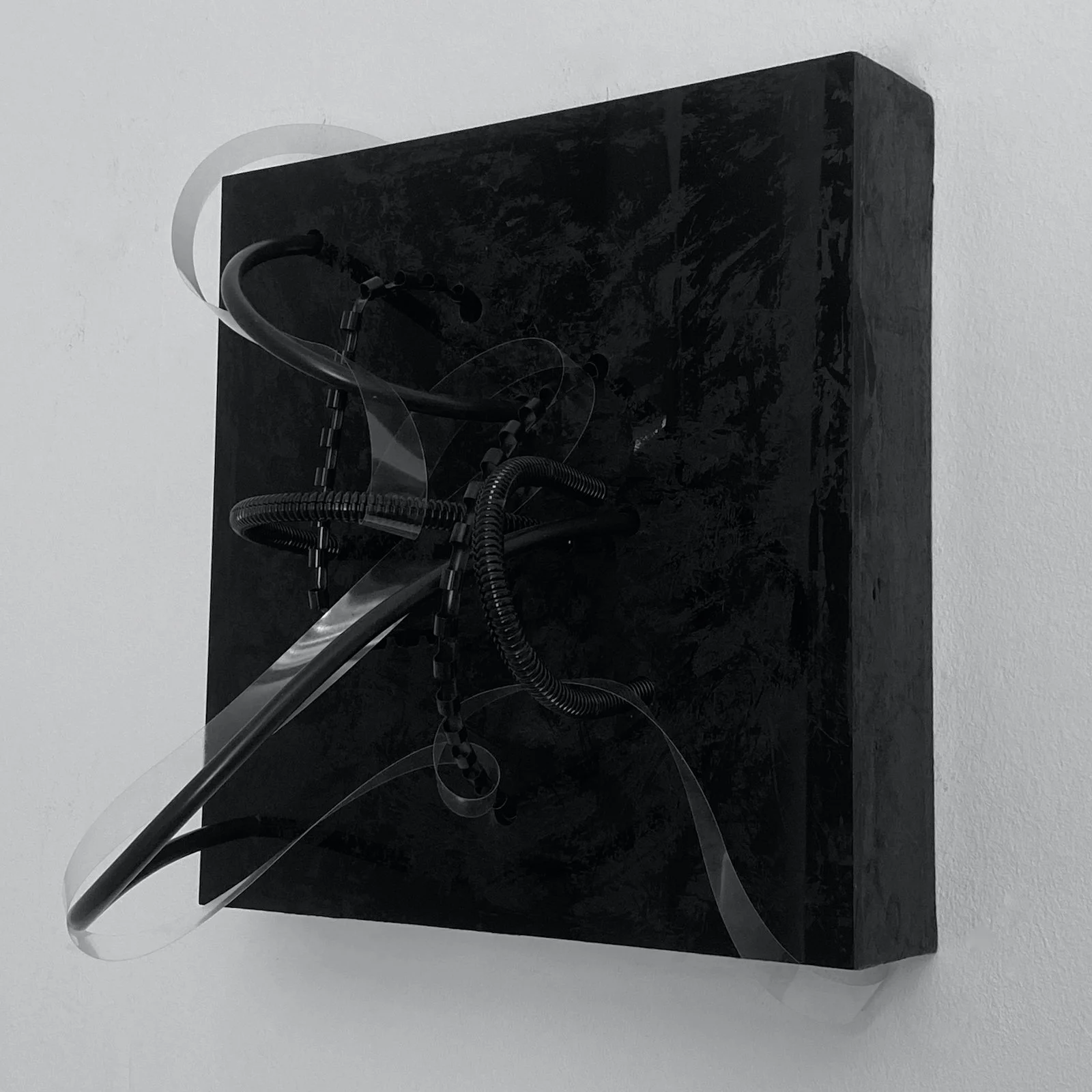  2025  W30 x H32 x D22 cm  Reclaimed mixed media and reclaimed perspex on wood panel  