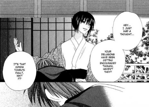 Akito using (his) manipulative powers to dissuade Kyo from loving himself and others