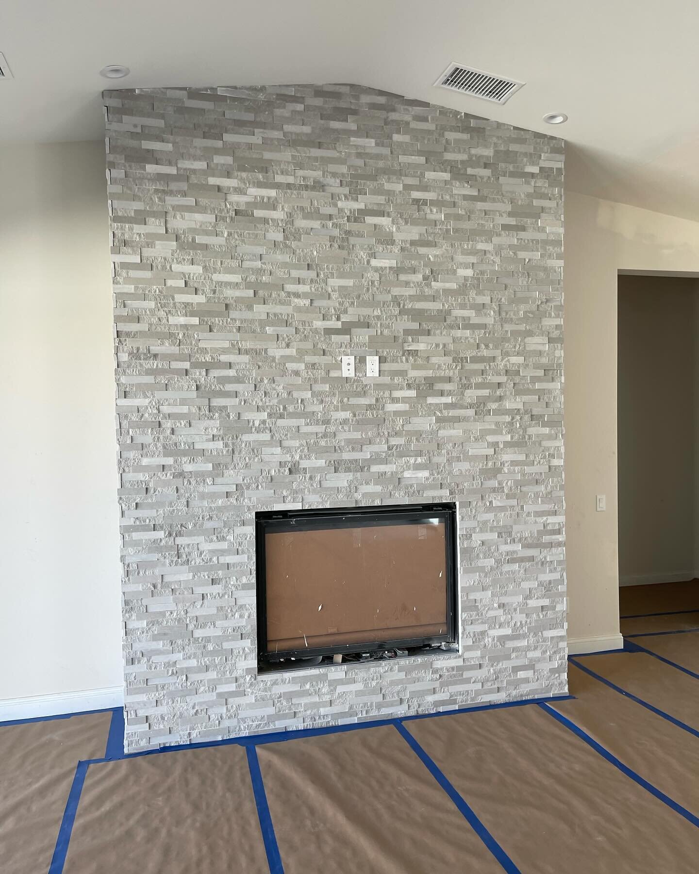 Custom Tile Fireplace 🔥#tile #fireplace