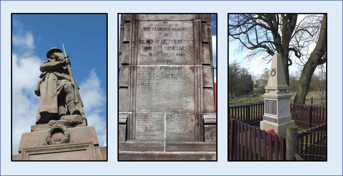 War Memorial, Kelty War Memorial Kelty, front War Memorial, Lassodie