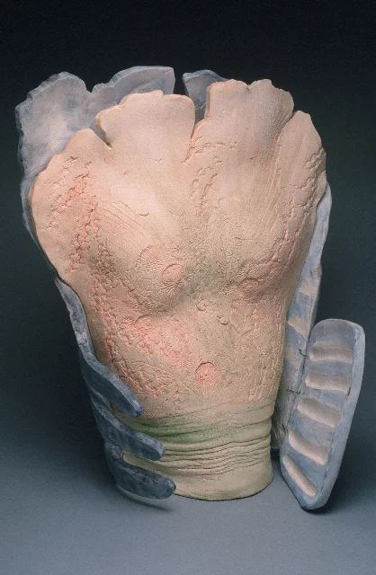Fossil Woman Vessel - flesh/grey 1989 stoneware 24 x 17 x 12"