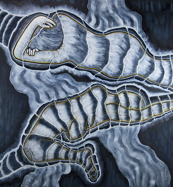 Dreamers #7 - two cocoons    2016   oils/canvas    66 x 60"