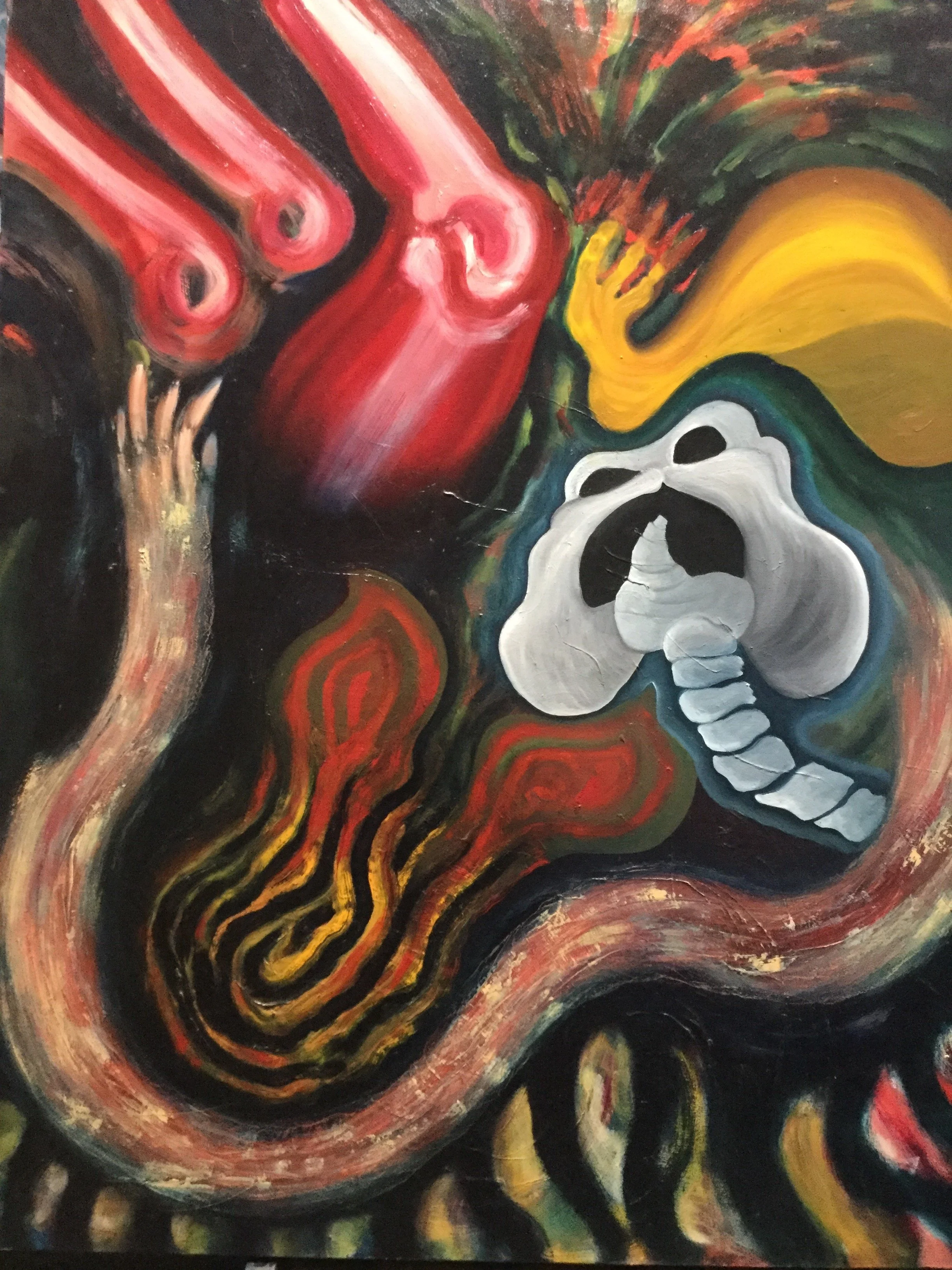 Wailing Pelvis #1- Kali's Dance 1997 oils/canvas 60 x 48"