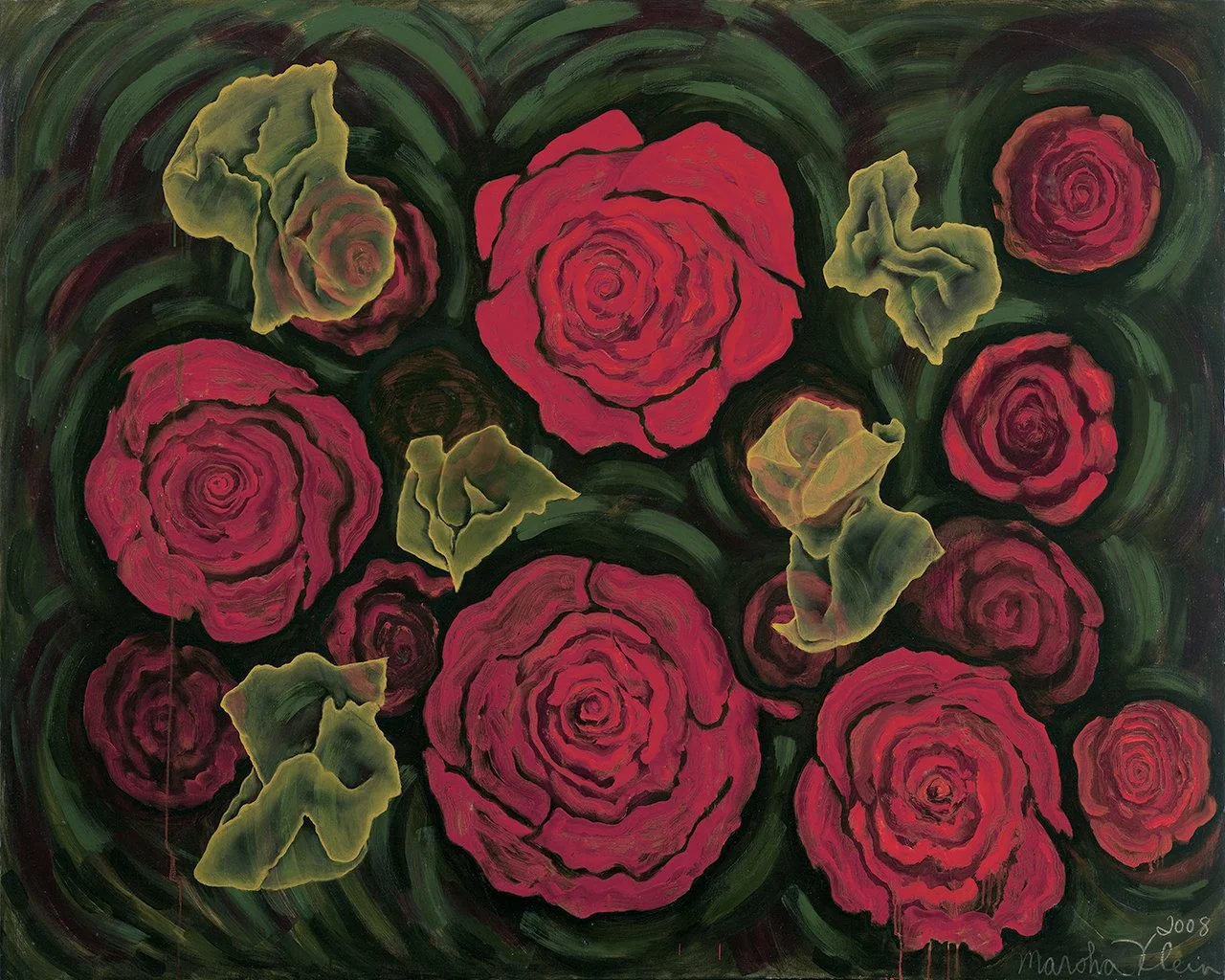 Roses with Fortunes  2008 oils/canvas  48 x 60" 