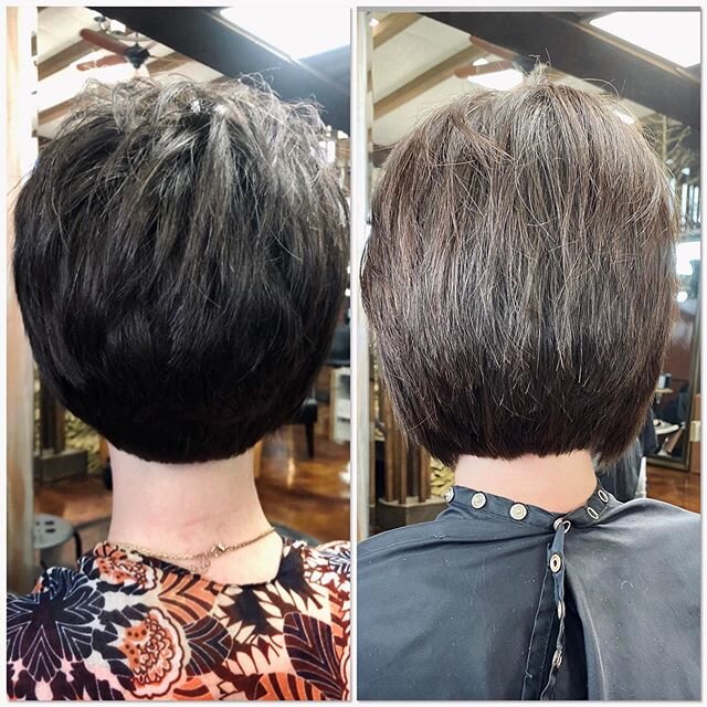 Check out these results of our Redken Extreme Length shampoo, conditioner, &amp; treatment! These results are from only THREE MONTHS of consistently using the system. We are shocked at the hair growth! 🤯👸🏻