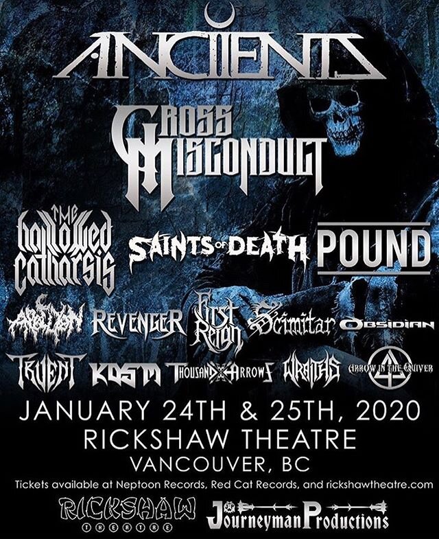 Tired of chewing your cheeks off on EDM Fridays at Celebrities? How about @journeymanproductionsvancouver WINTERFEST 2020 two night fest @therickshawtheatre 🤔 catch us on FRIDAY&rsquo;S 7 band bill w/ @saintsofdeath @pound.band @obsidianvancouver @s