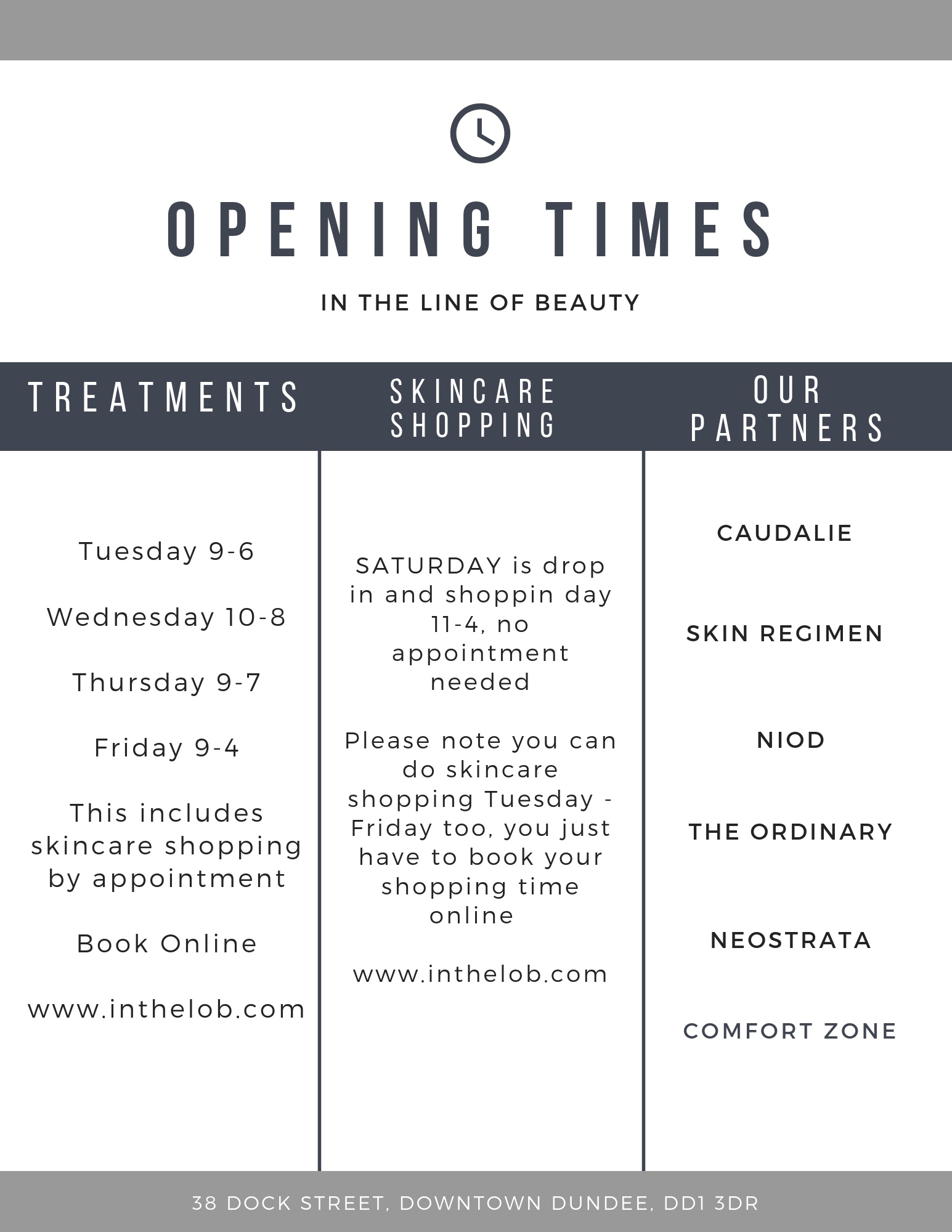 OPENING TIMES