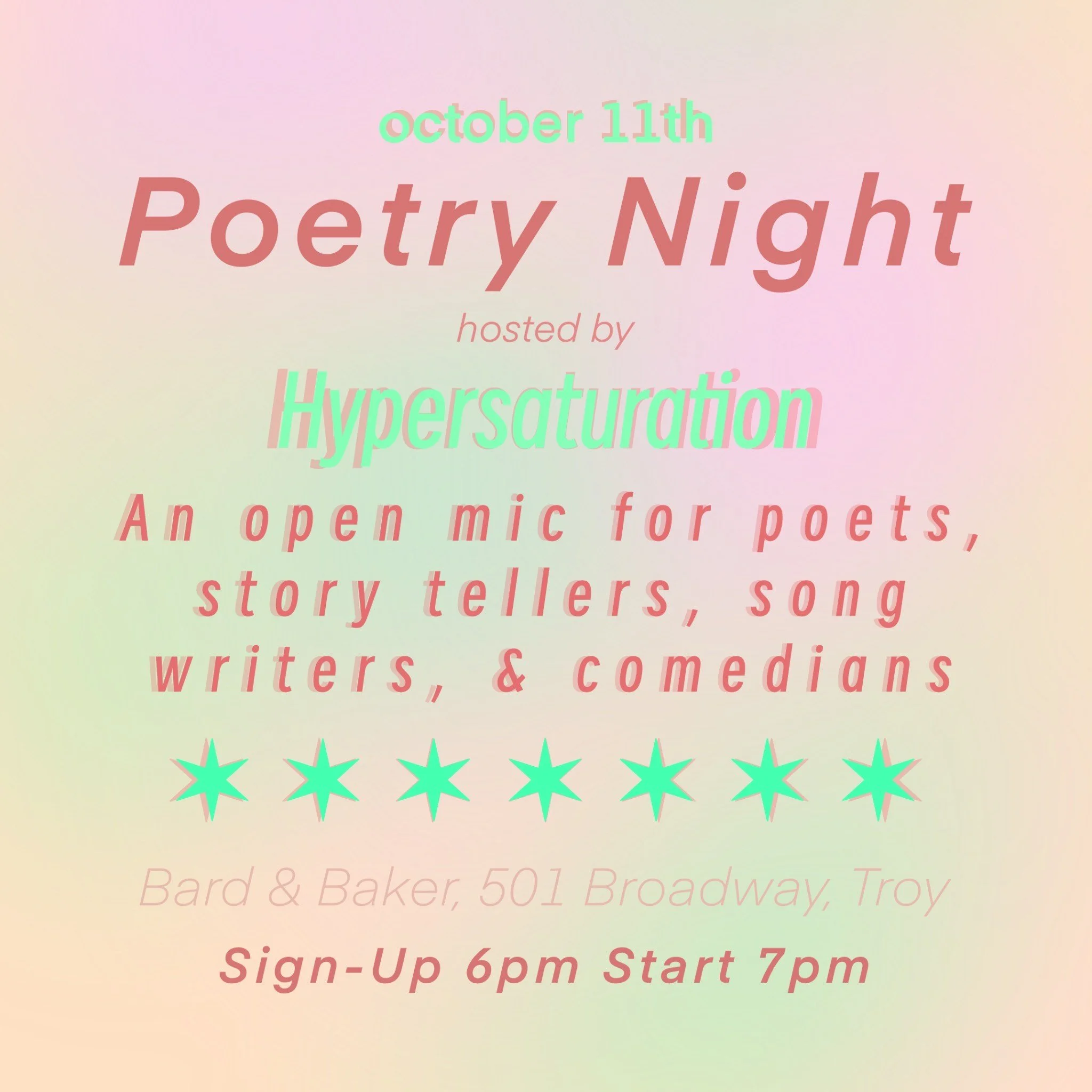 Open Poetry Night with Hypersaturation Magazine