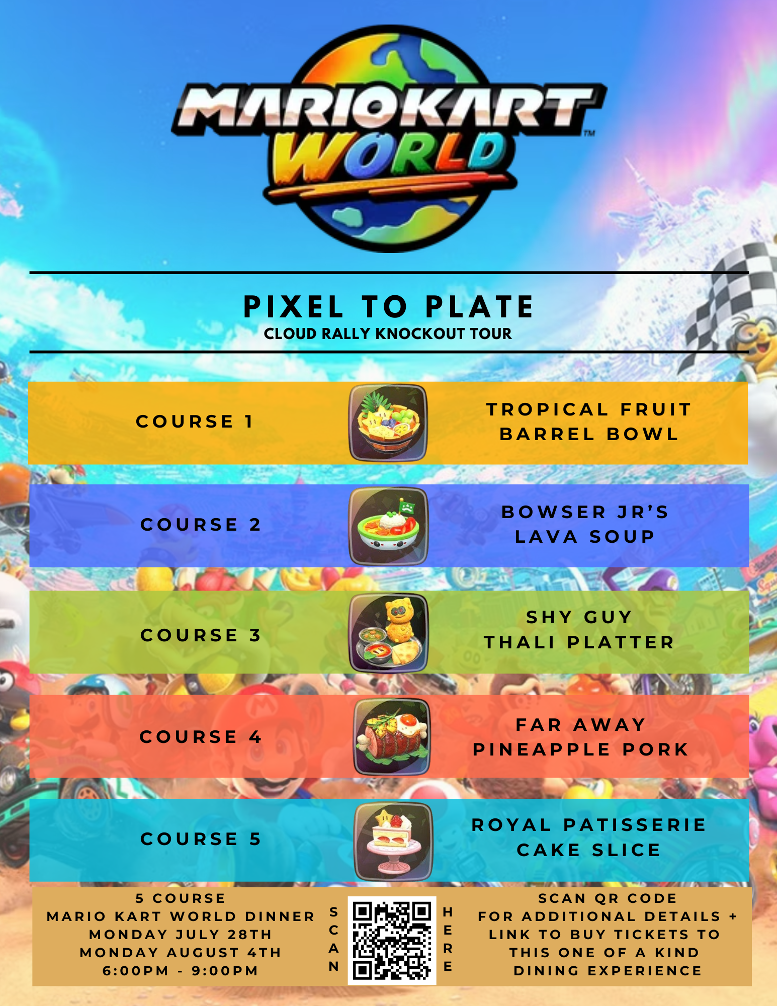 Pixel to Plate: Mario Kart World inspired 5 course dinner