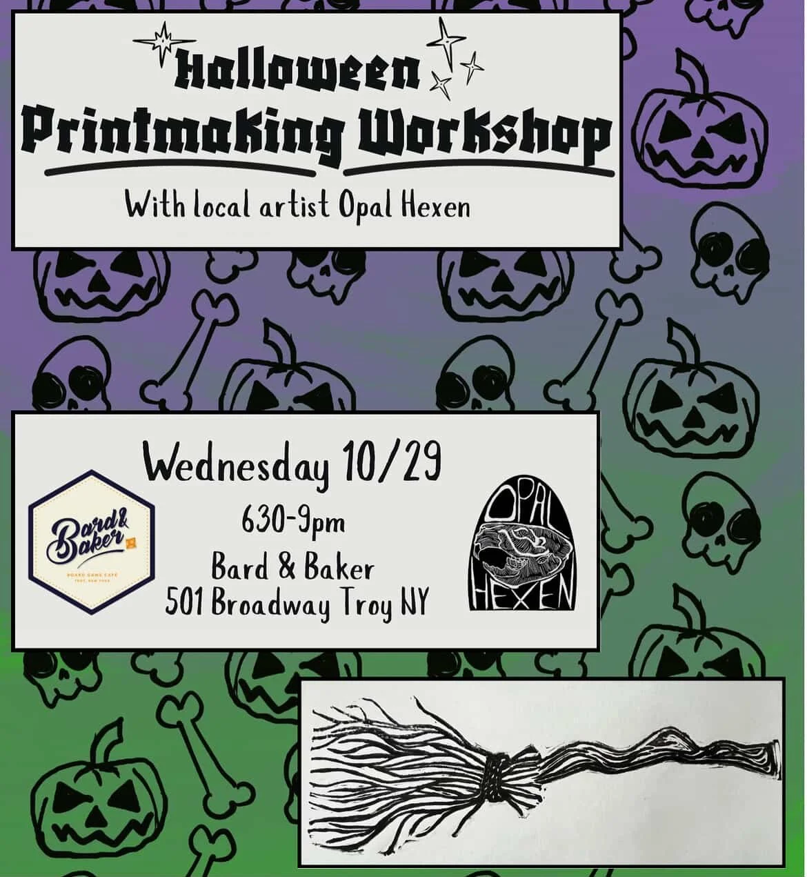 Halloween Printmaking Workshop with Artist Opal Hexen