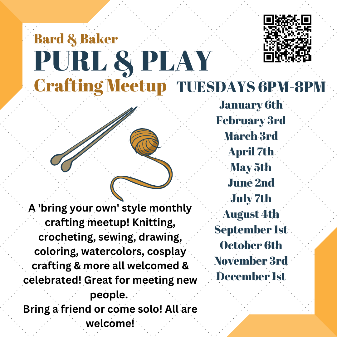 Purl & Play Monthly Crafting Meetup