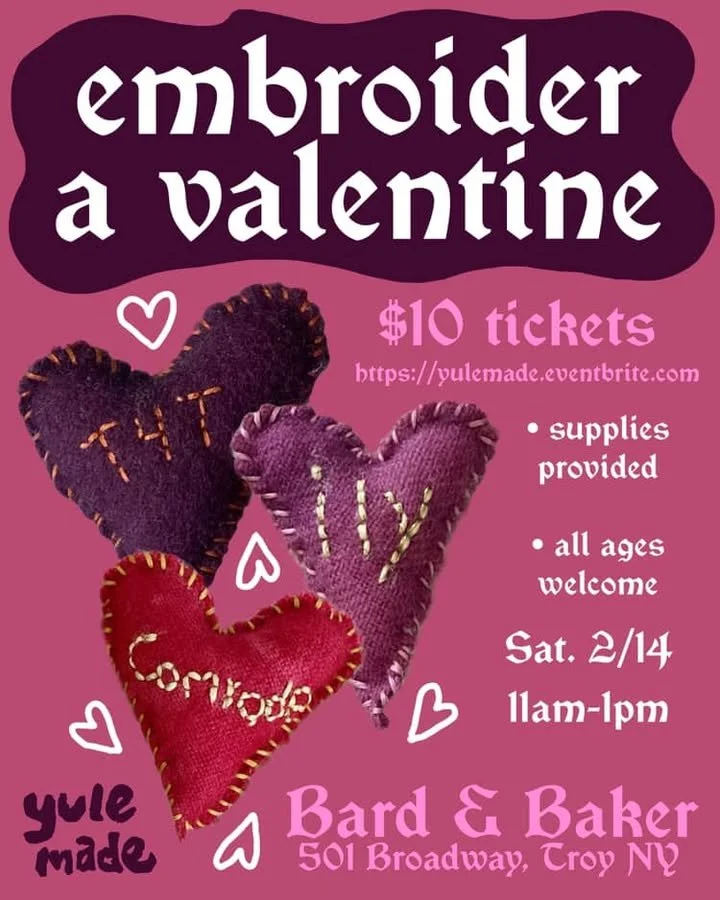 Embroider A Valentine with Yule Made