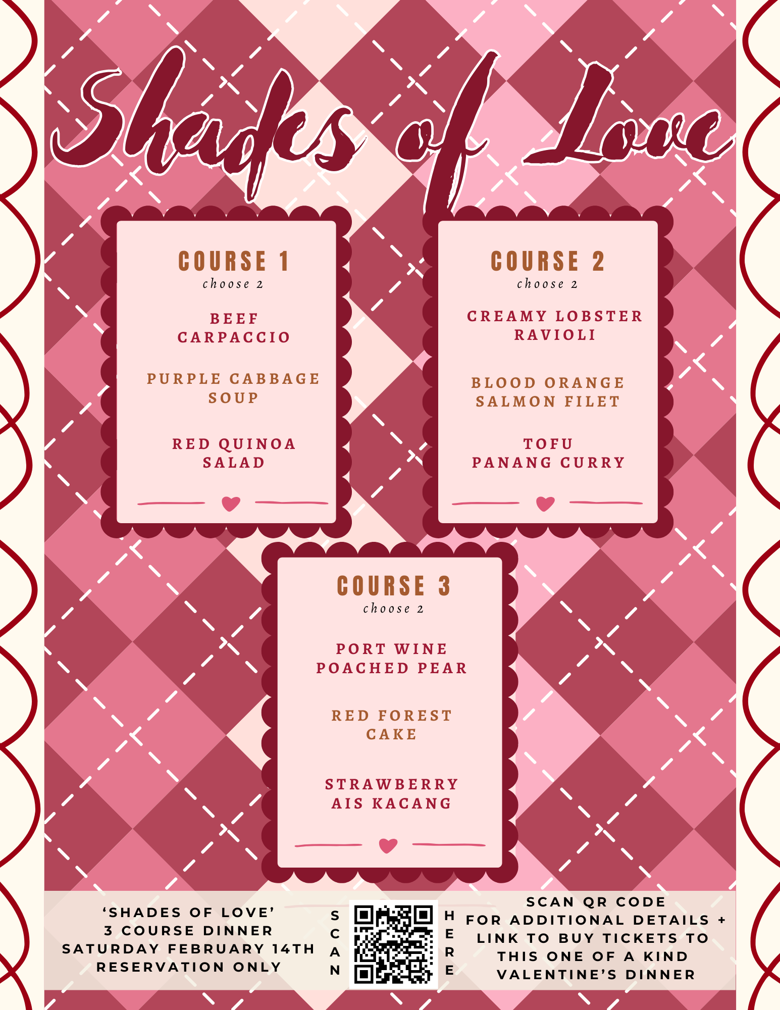 'Shades of Love' 3 Course Valentine's Dinner at Bard &amp; Baker