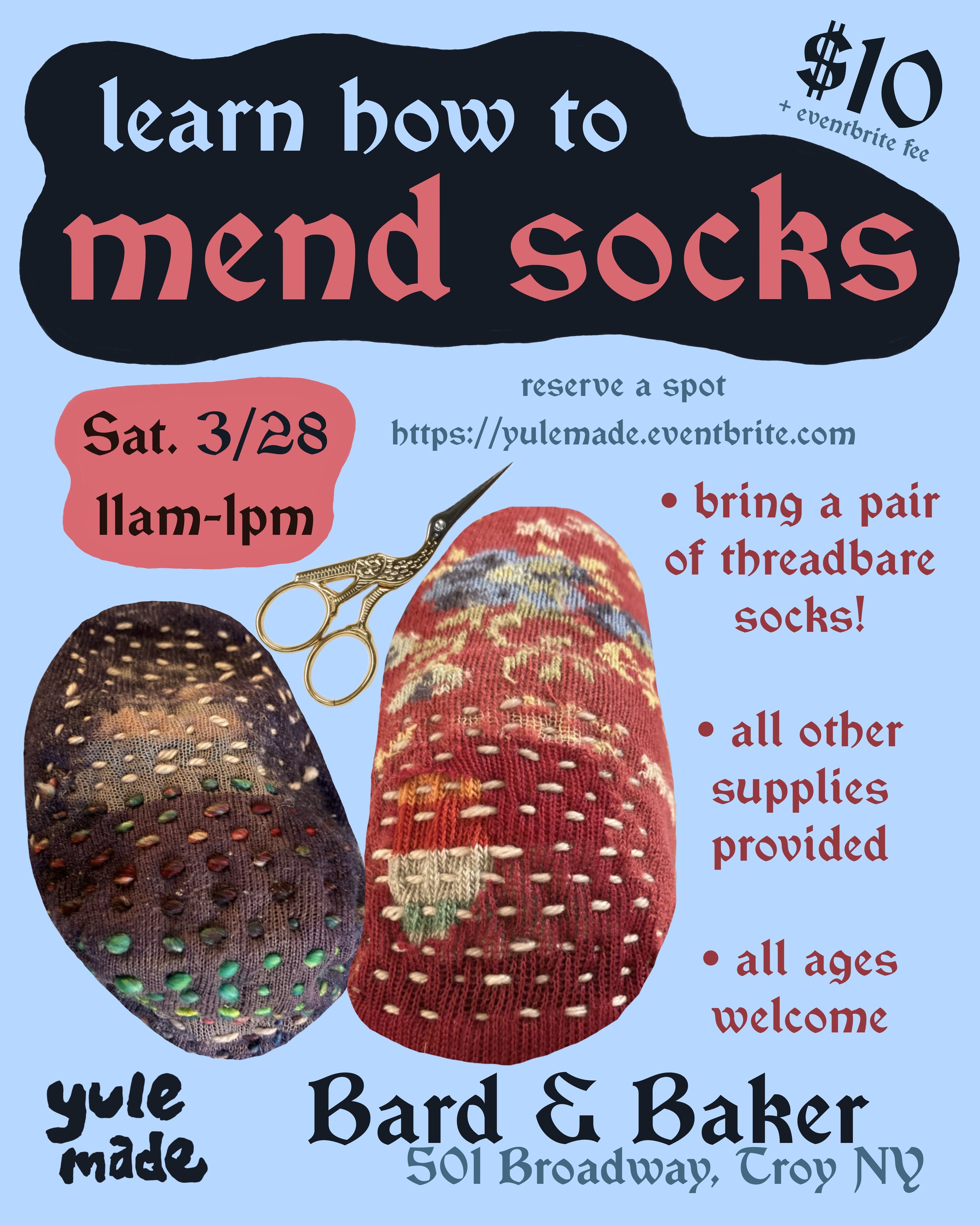 Learn to Mend Socks with Yule Made! 