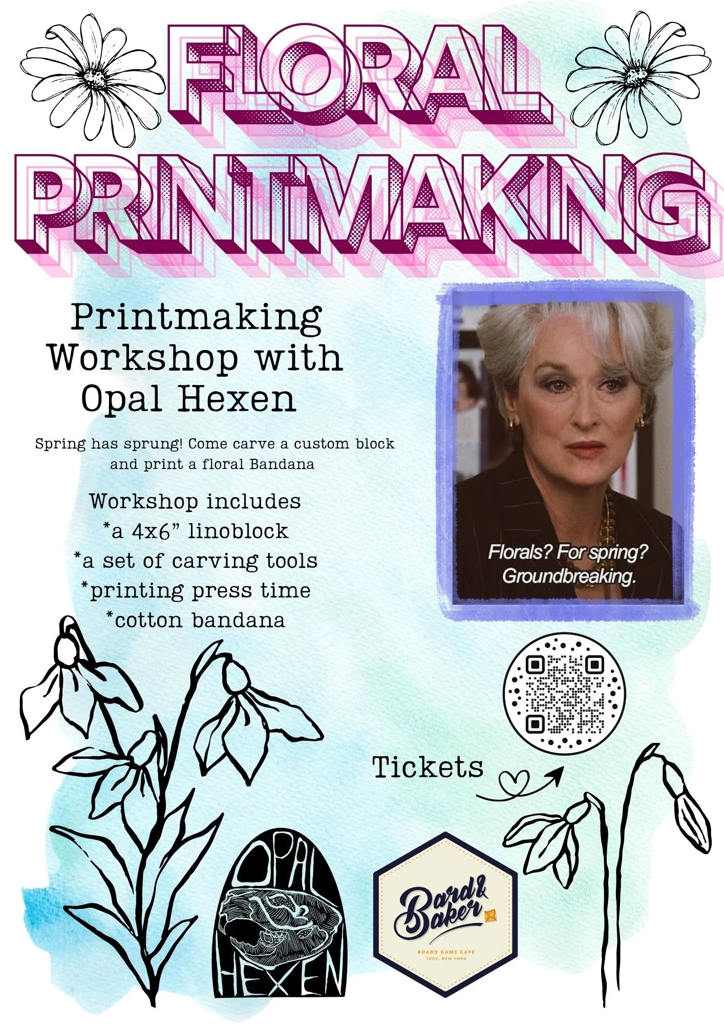 Floral Print Making with Opal Hexen 