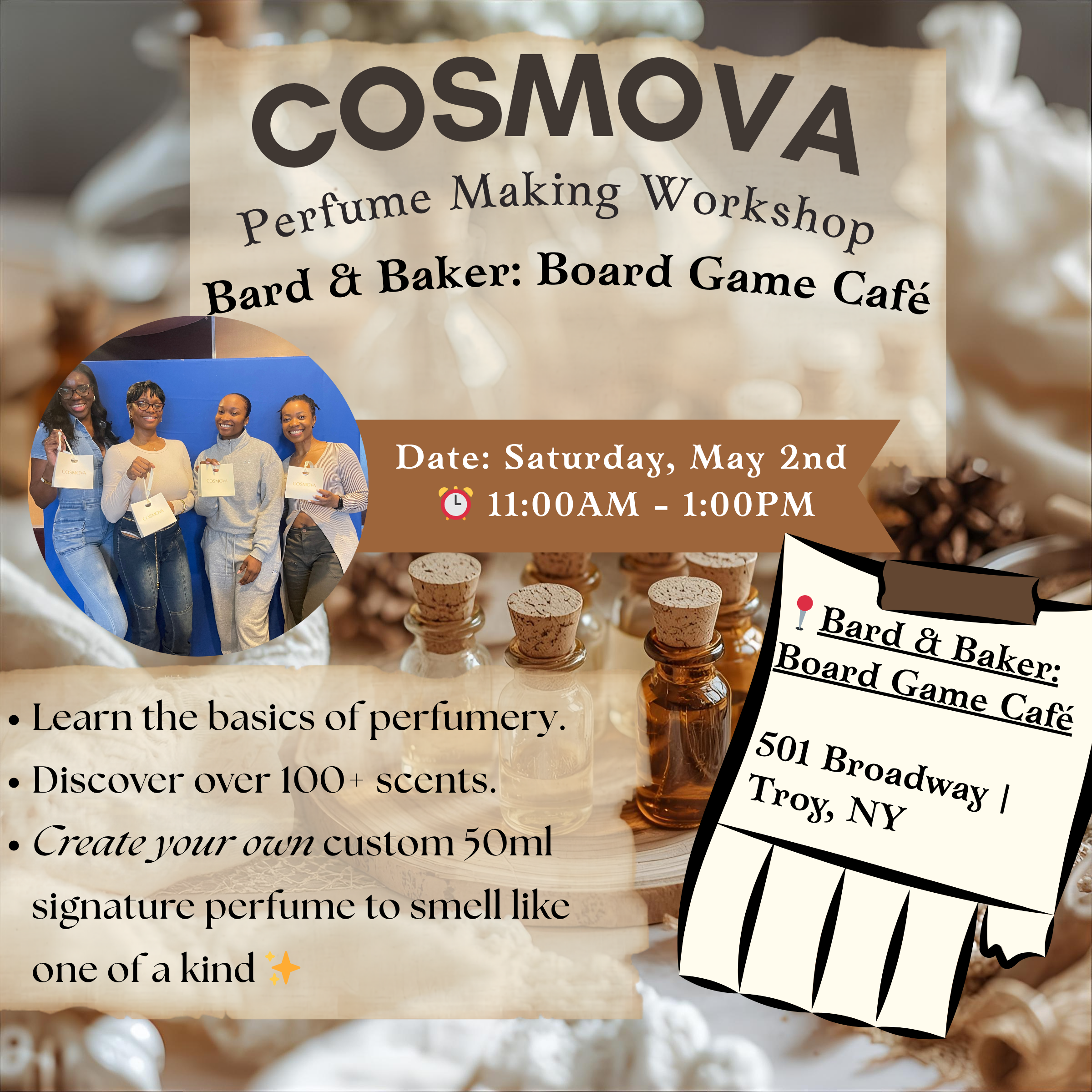 COSMOVA Create Your Signature Scent: Perfume Making Workshop