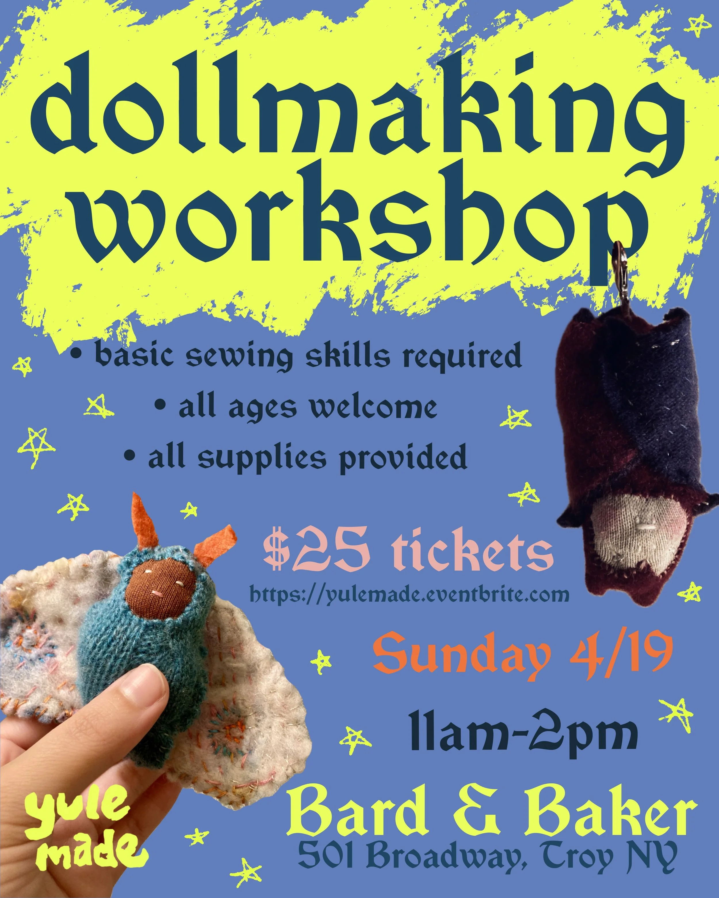 Dollmaking Workshop with Yule Made