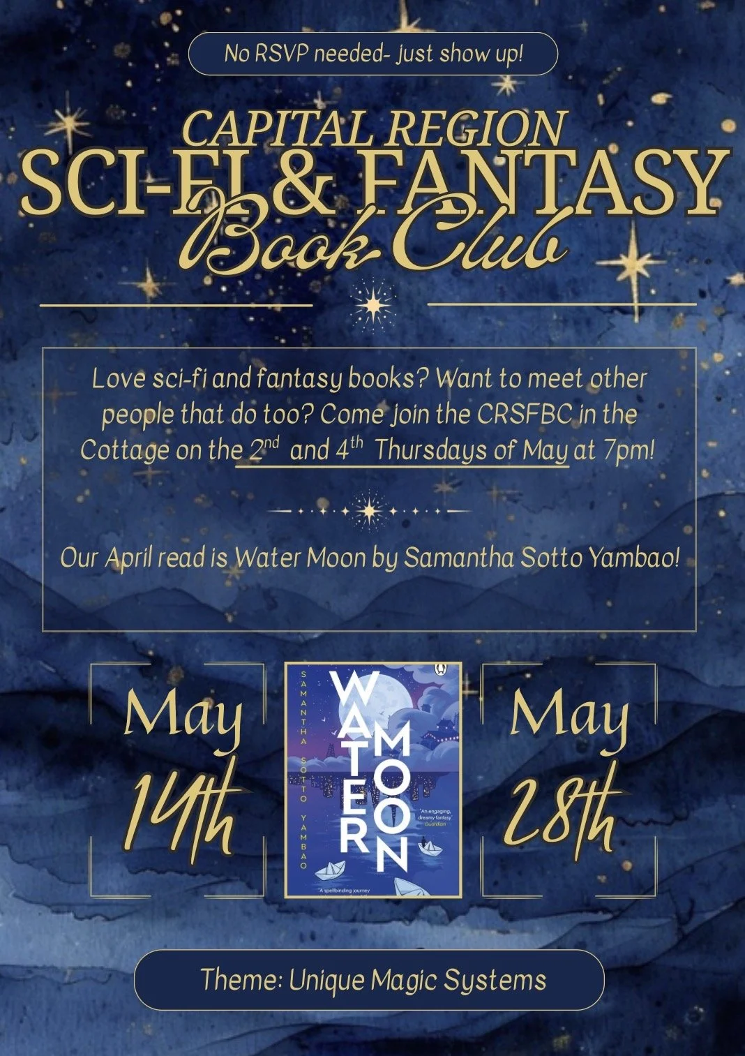 Capital Region Sci-Fi & Fantasy Book Club Meetup: 'Watermoon'