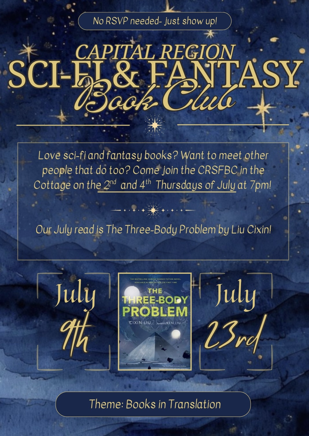 Capital Region Sci-Fi &amp; Fantasy Book Club Meetup: 'The Three-Body Problem' 
