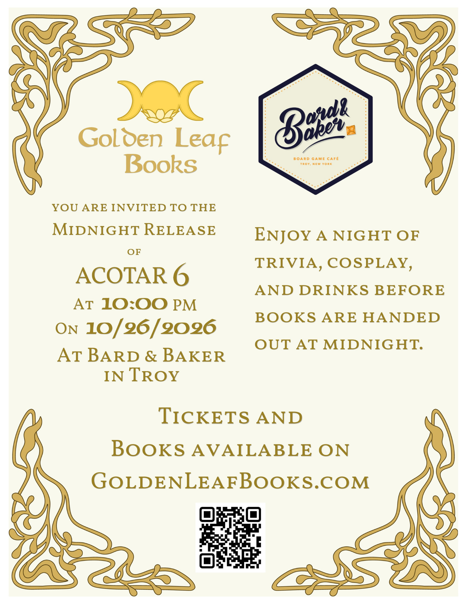 ACOTAR 6 Midnight Release w/ Golden Leaf Books