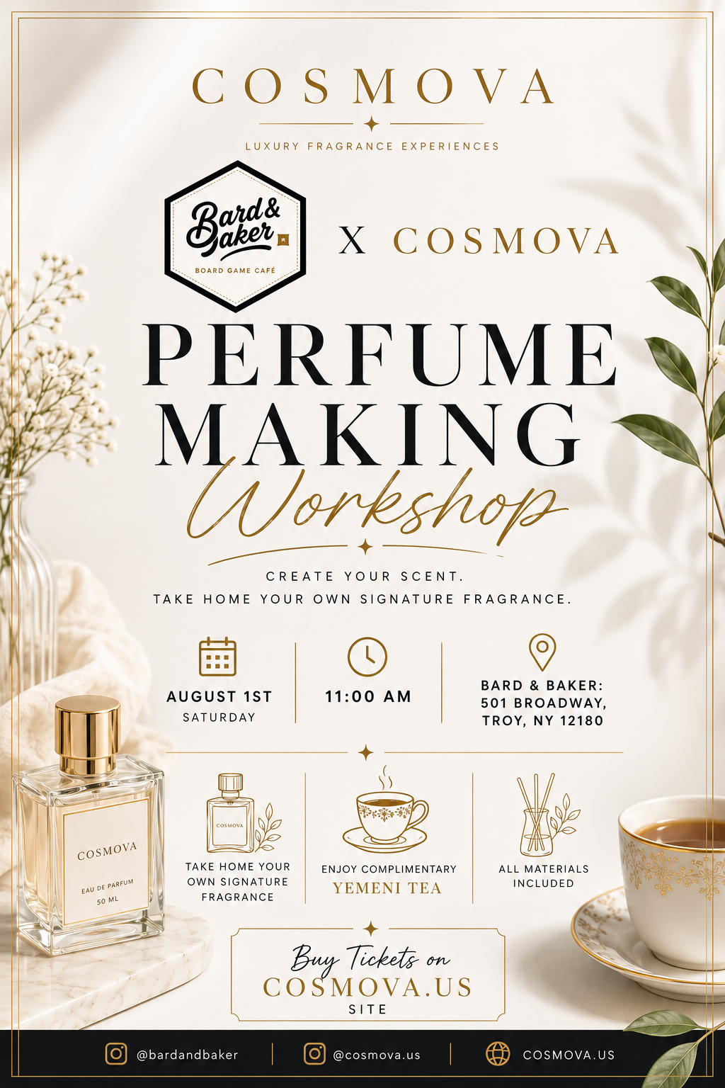 Signature Perfume Making Workshop w/ COSMOVA