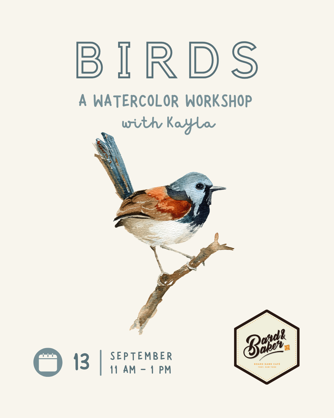 BIRDS: A Watercolor Workshop w/Kayla 