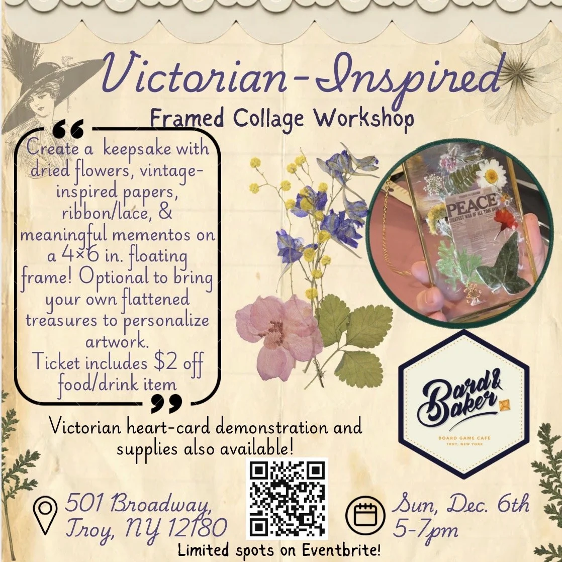 Victorian Stroll Inspired Dried Floral Frame Collage Workshop